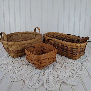 3 Vintage Baskets - 1 Longaberger & 2 Others